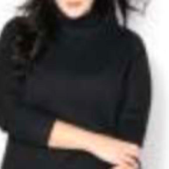 TURTLENECK TUNIC, BLACK, SZ 3X, LONG SLEEVES, SHIRRING DETAIL ON SLEEVES, RELAXE - Picture 2 of 2